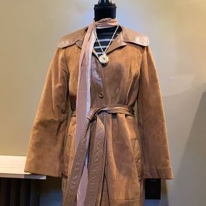 Vintage full length suede trench coat